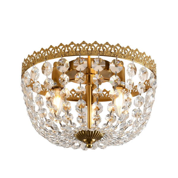Crystal 3-Light Flush Mount Ceiling Chandelier
