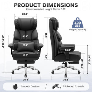 Big & Tall Ergonomic Executive Office Chair with Footrest