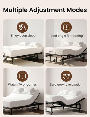 King Size Adjustable Bed Frame with Wireless Remote & Zero Gravity