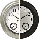 24-Inch LED Outdoor Wall Clock with Weather Station