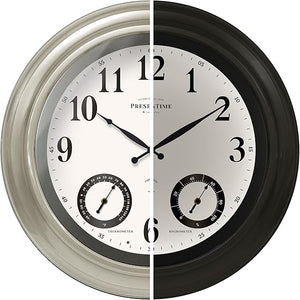 24-Inch LED Outdoor Wall Clock with Weather Station