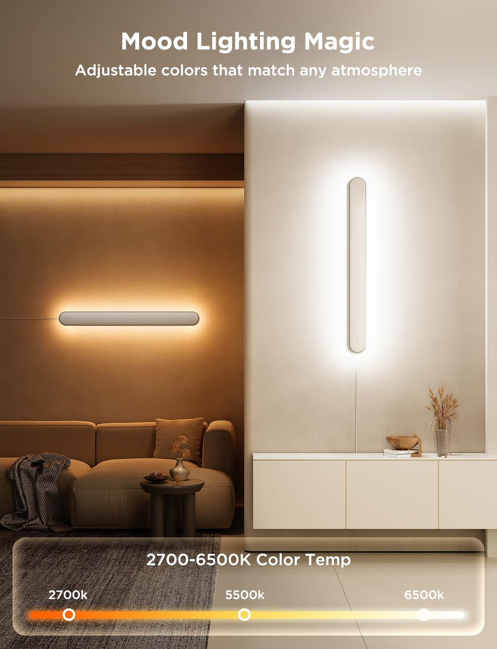 RGBICW Smart Wall Sconces Set of 2