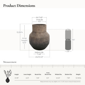 Round Terracotta Vase – Handcrafted Vintage Pottery