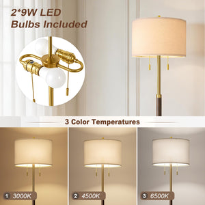 Mid-Century Modern Floor Lamp with 2 Lights