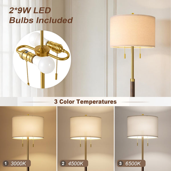 Mid-Century Modern Floor Lamp with 2 Lights