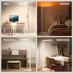 150W Full-Spectrum LED Floor Lamp, 11000LM Dimmable 4000K, Motion Sensor & Nightlight, 79"