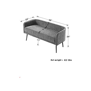 Bedroom Bench with Low Back & Metal Frame