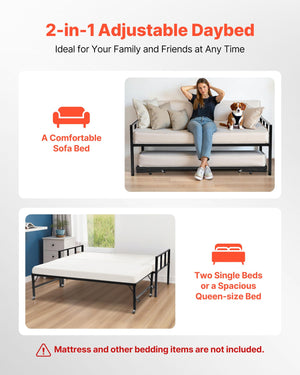 Twin Size Daybed Frame with Trundle