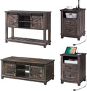 Farmhouse 4-Piece Living Room Furniture Set with Console, End Tables & Coffee Table