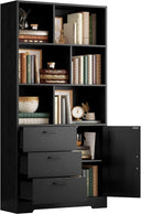 6-Tier Bookcase with Drawers & Cabinet