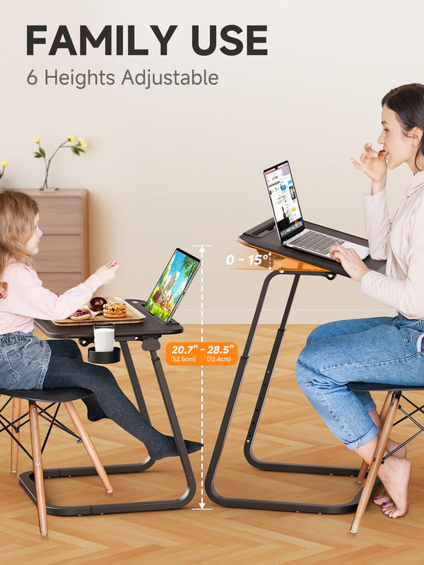 Adjustable TV Tray Table with Tilt & Height Settings
