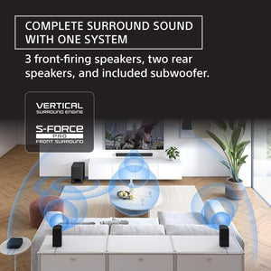 5.1ch Home Theater Soundbar System with Subwoofer & Rear Speakers