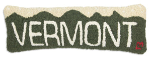 Hand-Hooked Wool Lumbar Throw Pillow
