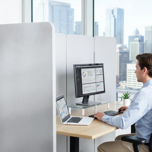 6-Panel Mobile Privacy Panel System – 145" x 66" Freestanding Room Divider