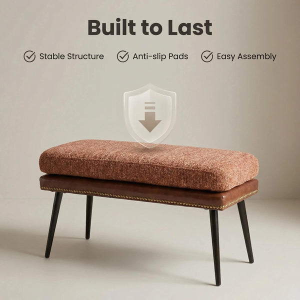 32" Retro Upholstered Entryway Bench
