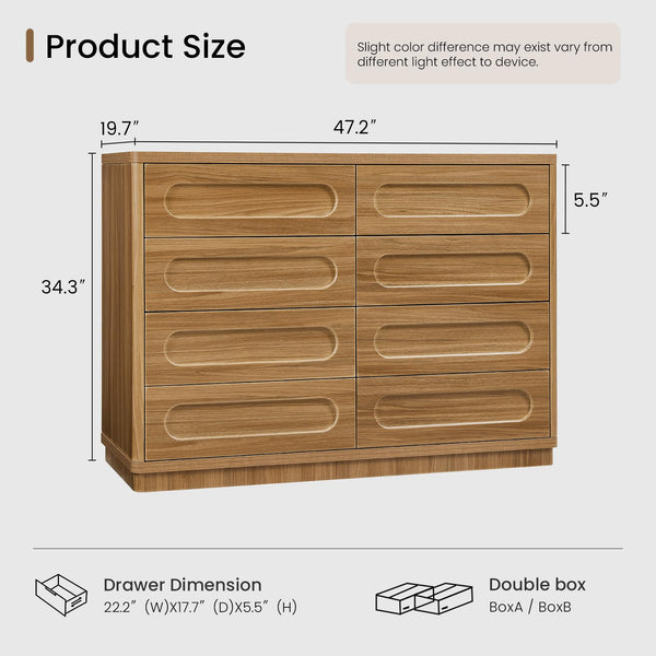 8-Drawer Dresser with Deep Storage – Wide Chest of Drawers for Bedroom & Closet