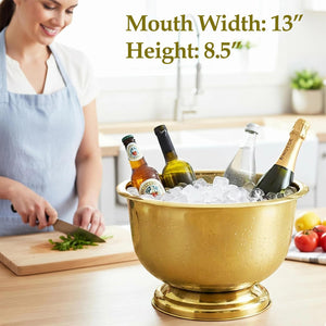 Gold Stainless Steel Beverage Tub – 10 Quart Ice Bucket
