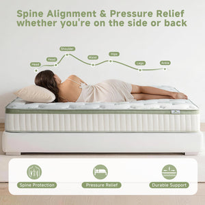 Full Size Hybrid Mattress 12 Inch – Pocket Spring, Gel Memory Foam, Cool Sleep