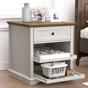 Lateral File Cabinet with Charging Station and Adjustable Shelves