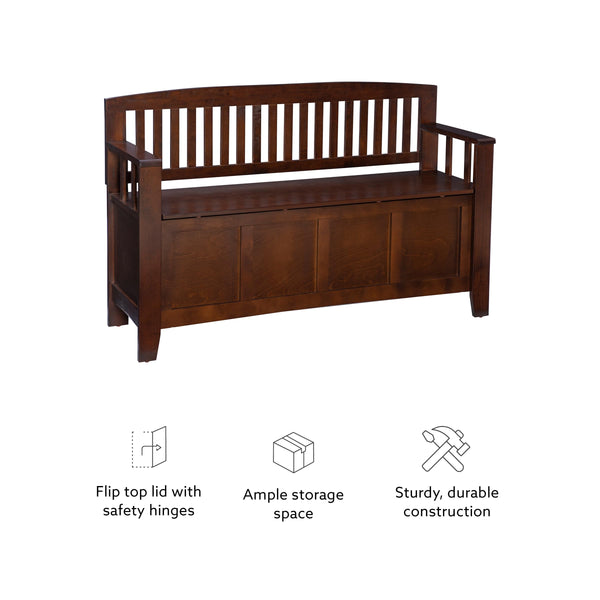 Mission-Style Storage Bench with Lift-Top Seat