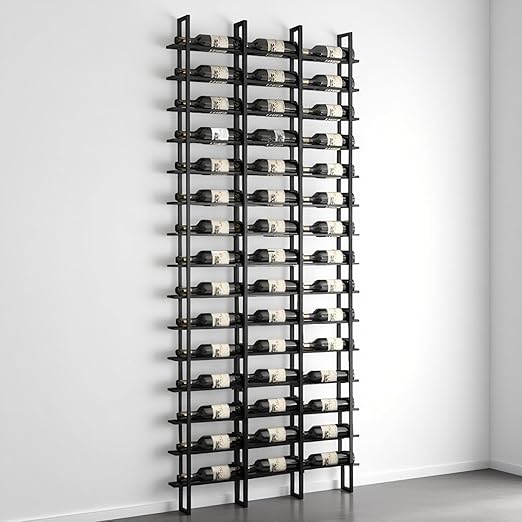 Wall Mounted Metal Wine Rack with Horizontal Bottle Storage