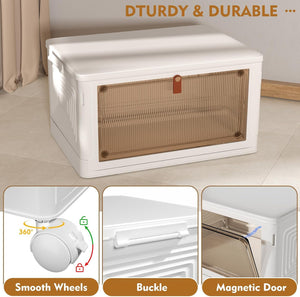 4-Tier Stackable Storage Bins with Lid & Wheels