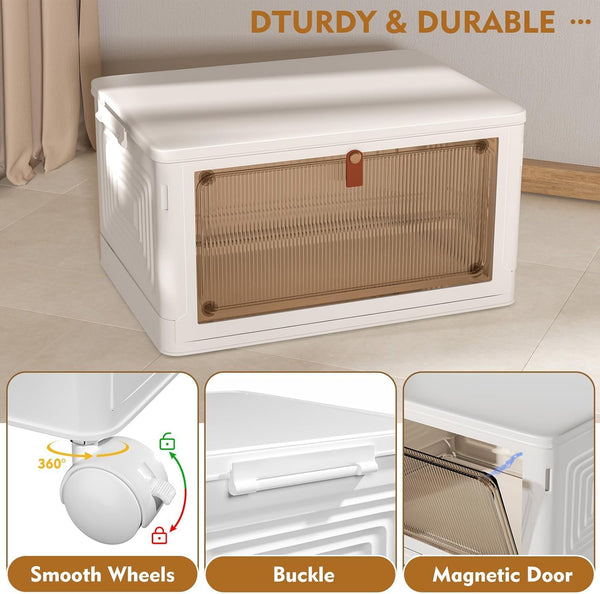 4-Tier Stackable Storage Bins with Lid & Wheels