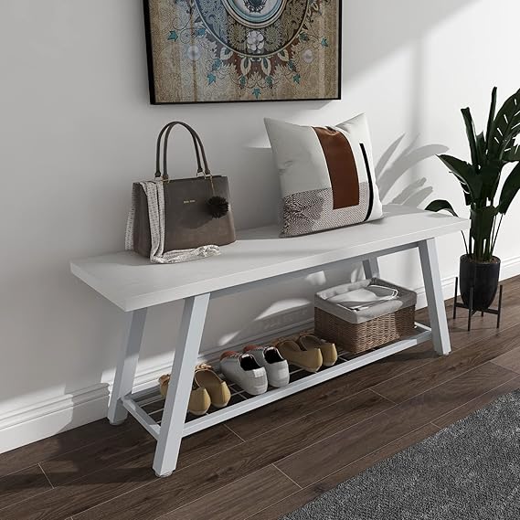 Industrial Storage Bench with Shoe Rack