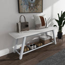 Industrial Entryway Storage Bench with Shoe Shelf