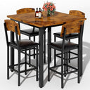 5-Piece Counter Height Dining Table Set with Upholstered Bar Stools