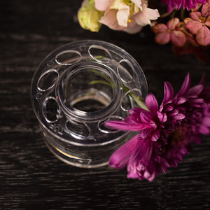 Candle Ring Vases for Taper Candles with Flower Frog Holes