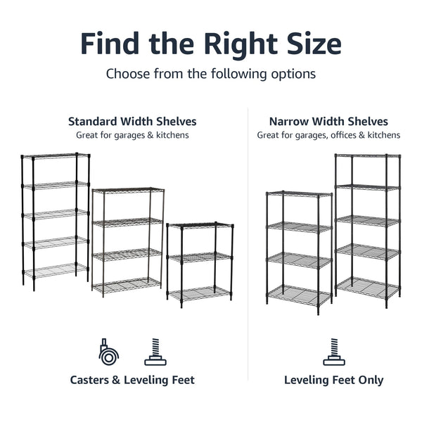 4-Shelf Adjustable Heavy Duty Steel Wire Rack