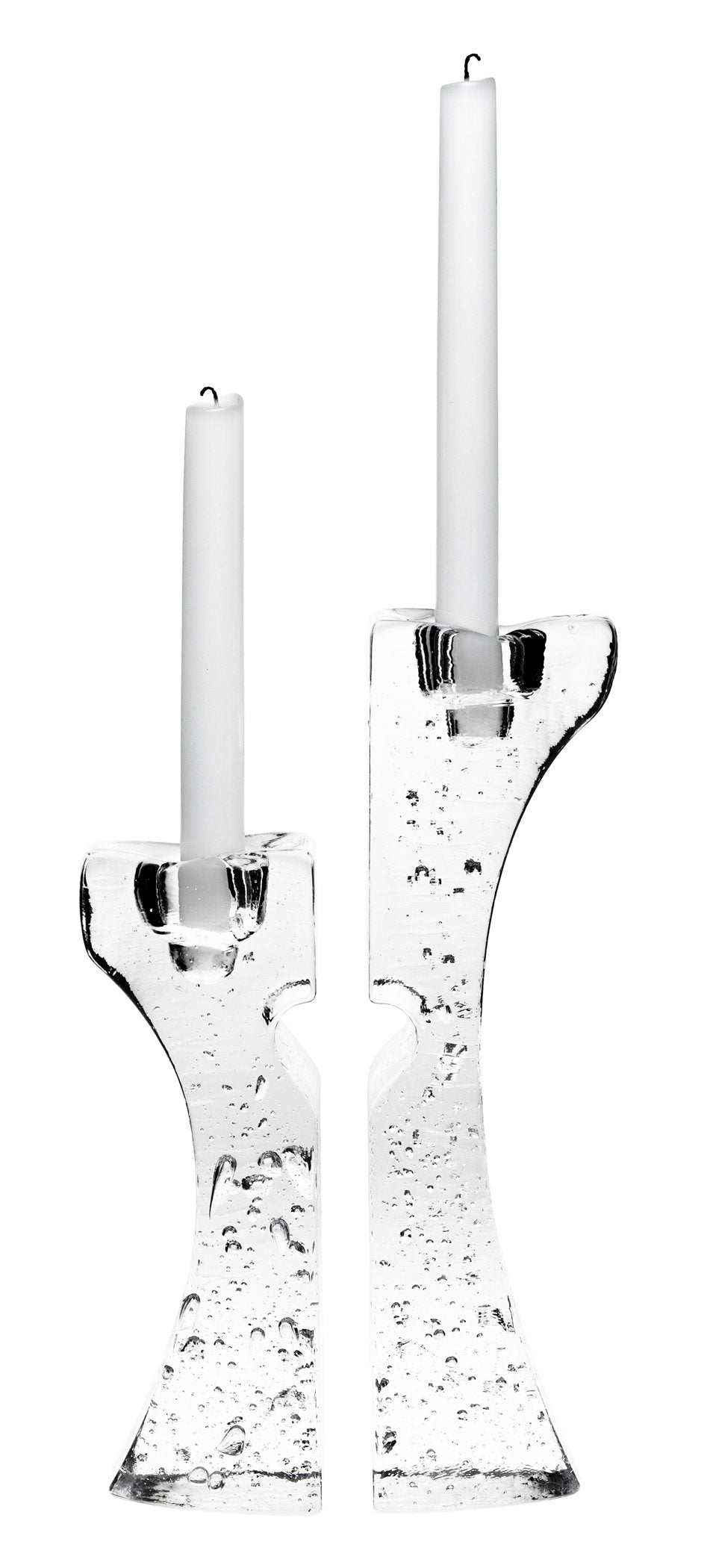 Crystal Heart Candlestick Set of 2 — Red Glass