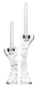 Crystal Heart Candlestick Set of 2 — Red Glass