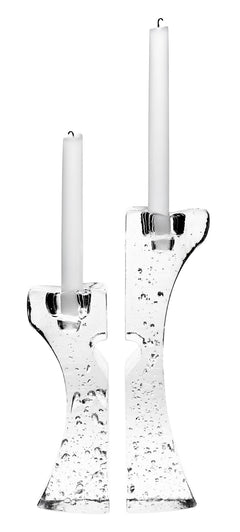 Crystal Heart Candlestick Set of 2 — Red Glass