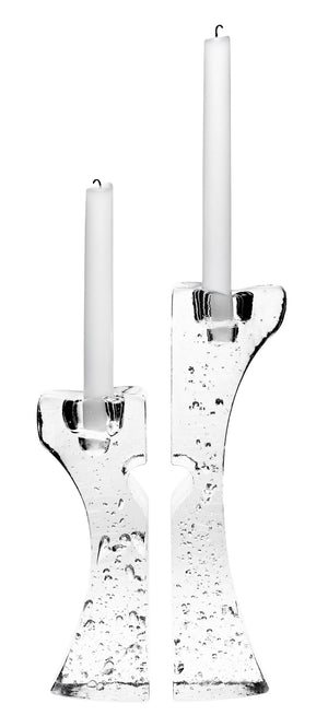Crystal Heart Candlestick Set of 2 — Red Glass
