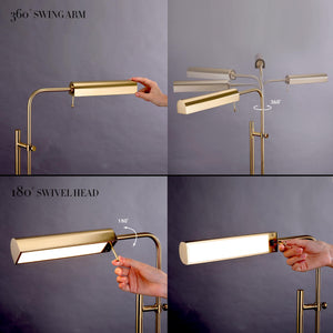 Adjustable Pharmacy Floor Lamp with Swing Arm – 10W LED