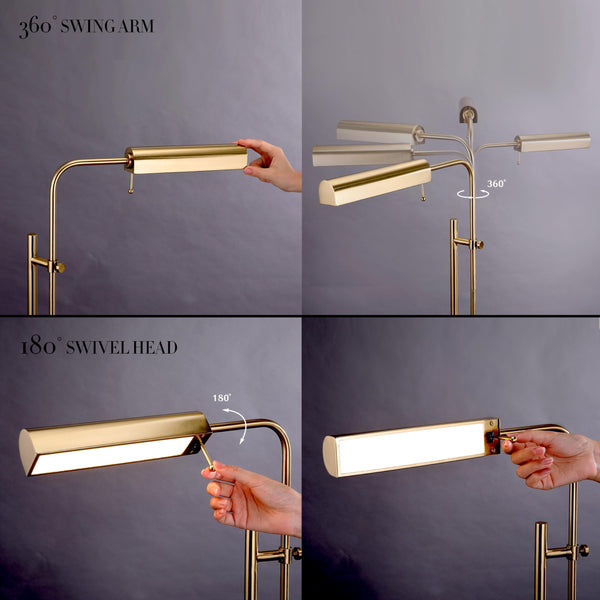 Adjustable Pharmacy Floor Lamp with Swing Arm – 10W LED