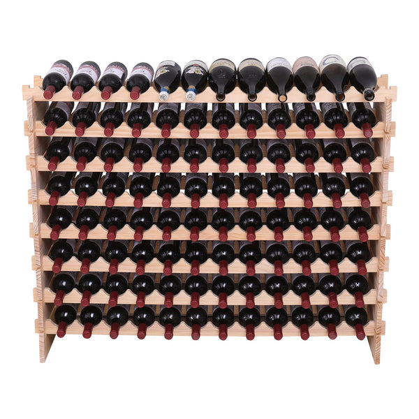 Wooden 96-Bottle Modular Wine Rack