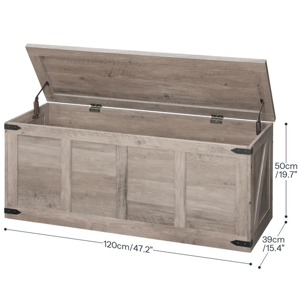 Storage Bench with Toy Box & Safety Hinges – Farmhouse Wood Chest