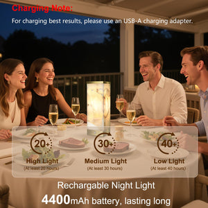 Cordless Alabaster Table Lamp with Rechargeable Battery