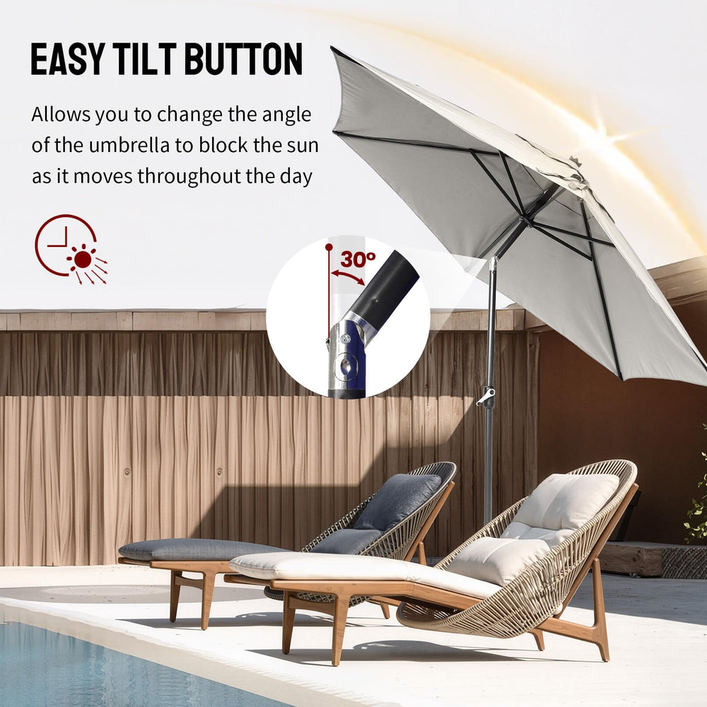 9 Ft Patio Umbrella with Push Button Tilt & UV Protection