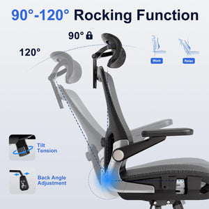 Ergonomic Mesh Office Chair with 3D Armrests & Adjustable Lumbar Support