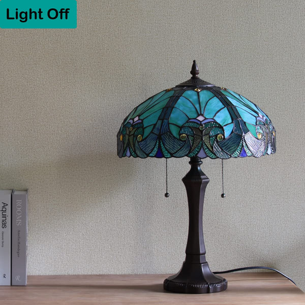 Tiffany Style Stained Glass Table Lamp – Victorian Green