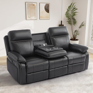 Power Reclining Sofa with Fold-Down Table & Charging Station