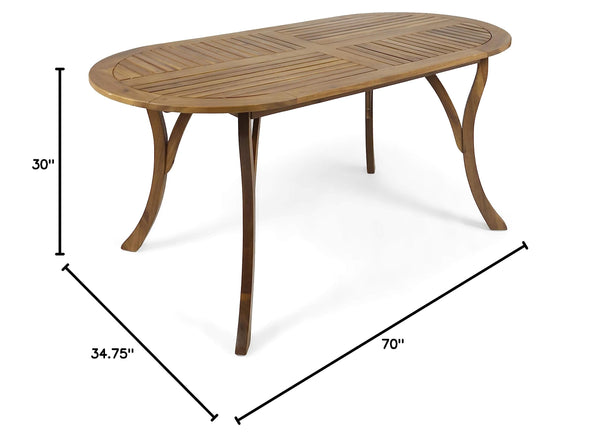 Oval Acacia Wood Outdoor Dining Table – Teak