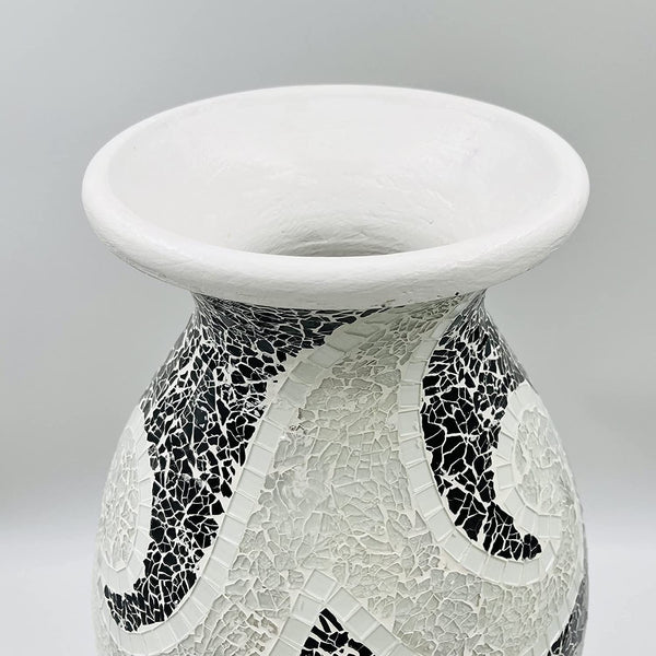 Mosaic Terracotta Floor Vase – 18 Inch Tall Cylinder
