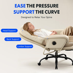 2-in-1 Reclining Chaise Lounge Chair with Wheels and Footrest