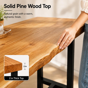 Industrial Pine Wood Bar Table