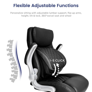 Ergonomic High-Back Leather Office Chair